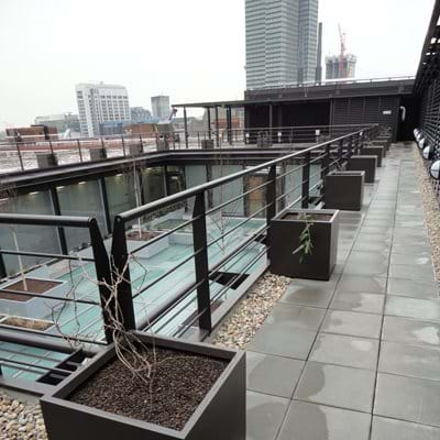 Bespoke Roof Garden on Suspended Glass Roof